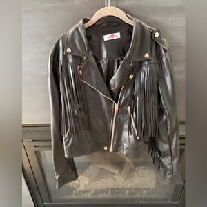 Buddy Love Black Leather Jacket with Fringe